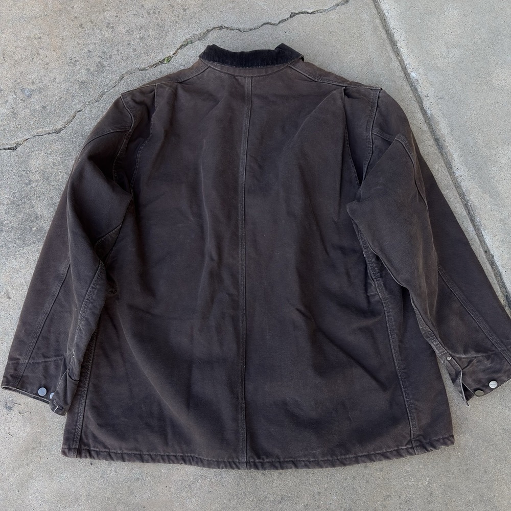 VTG Carhartt C02 DKB Chore Coat Jacket Men's 3XL Tall Blanket Lined Dark Brown * - Picture 12 of 14